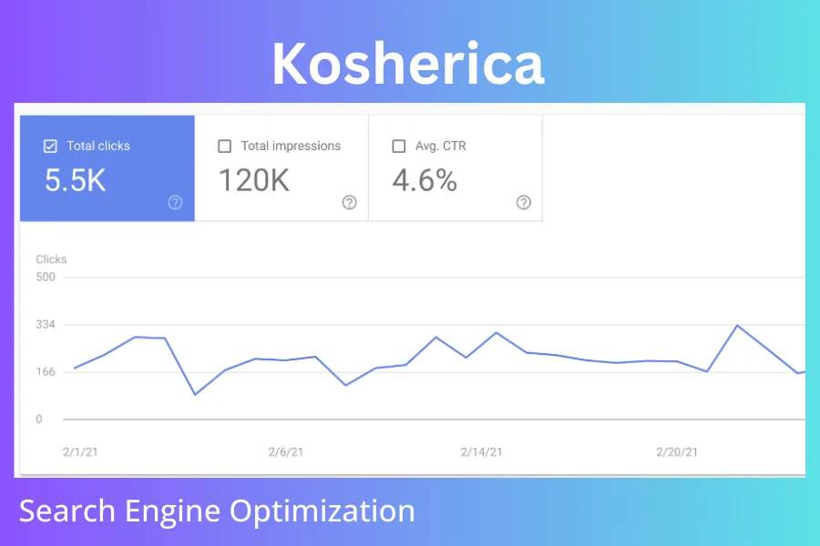 Kosherica — SEO — results dashboard
