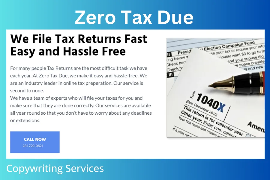 ZeroTaxDue — Copywriting & Social Ads case study